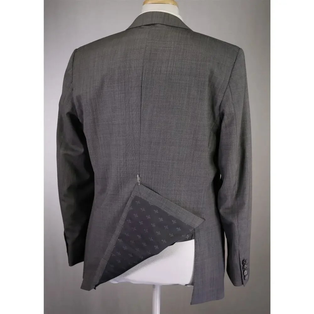 John Varvatos Gray Tic Woven Peak Lapel 2-Btn Wool Suit 42R